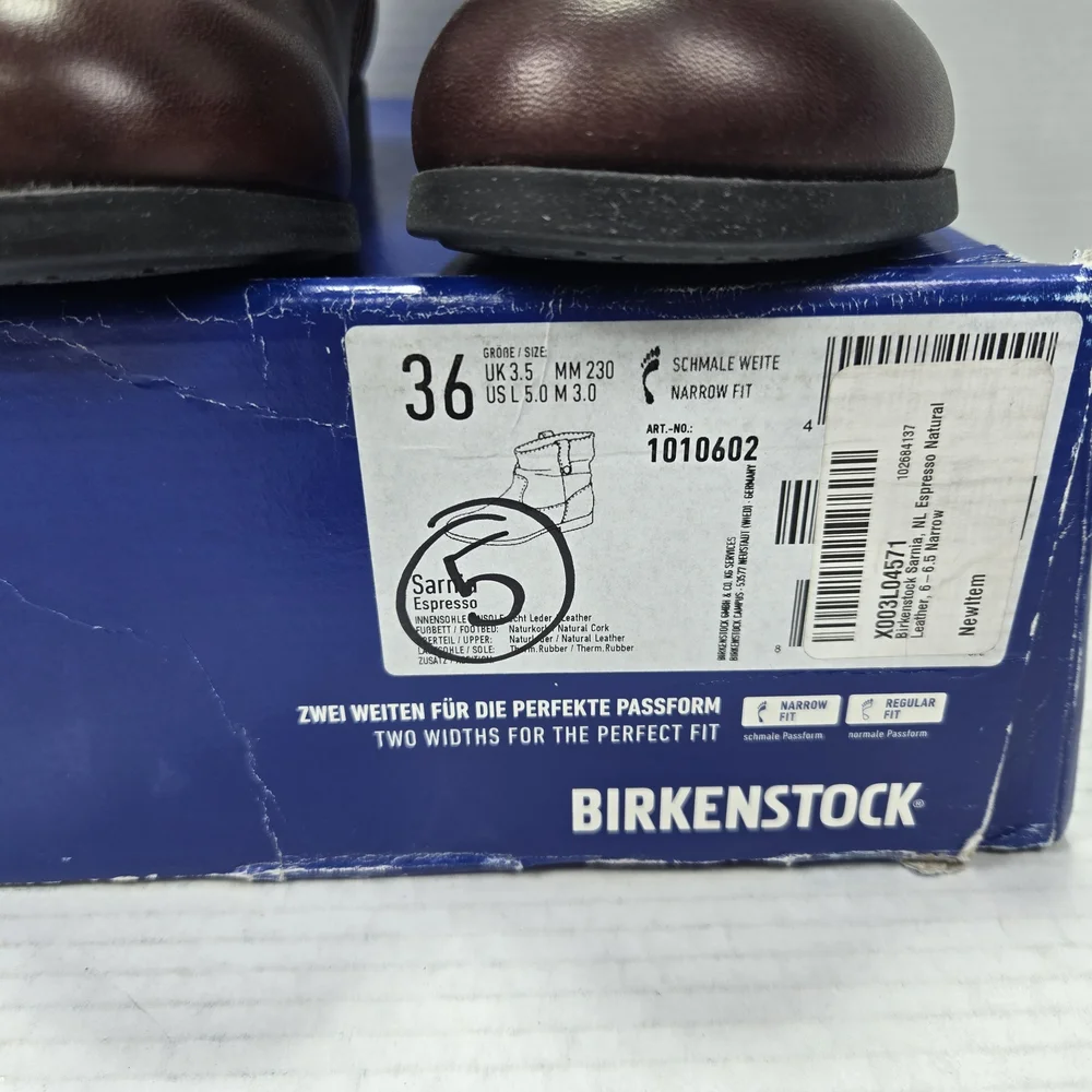 Birkenstock Sarnia Espresso Leather Chelsea Ankle Boots Size EU 36 narrow US 5